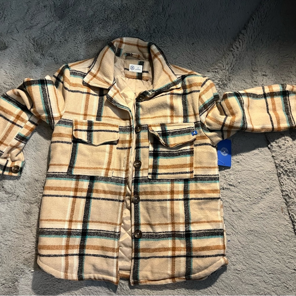 Hurley Lined Jacket Heavy Flannel Brown/Tan Plaid Button Down Shirt